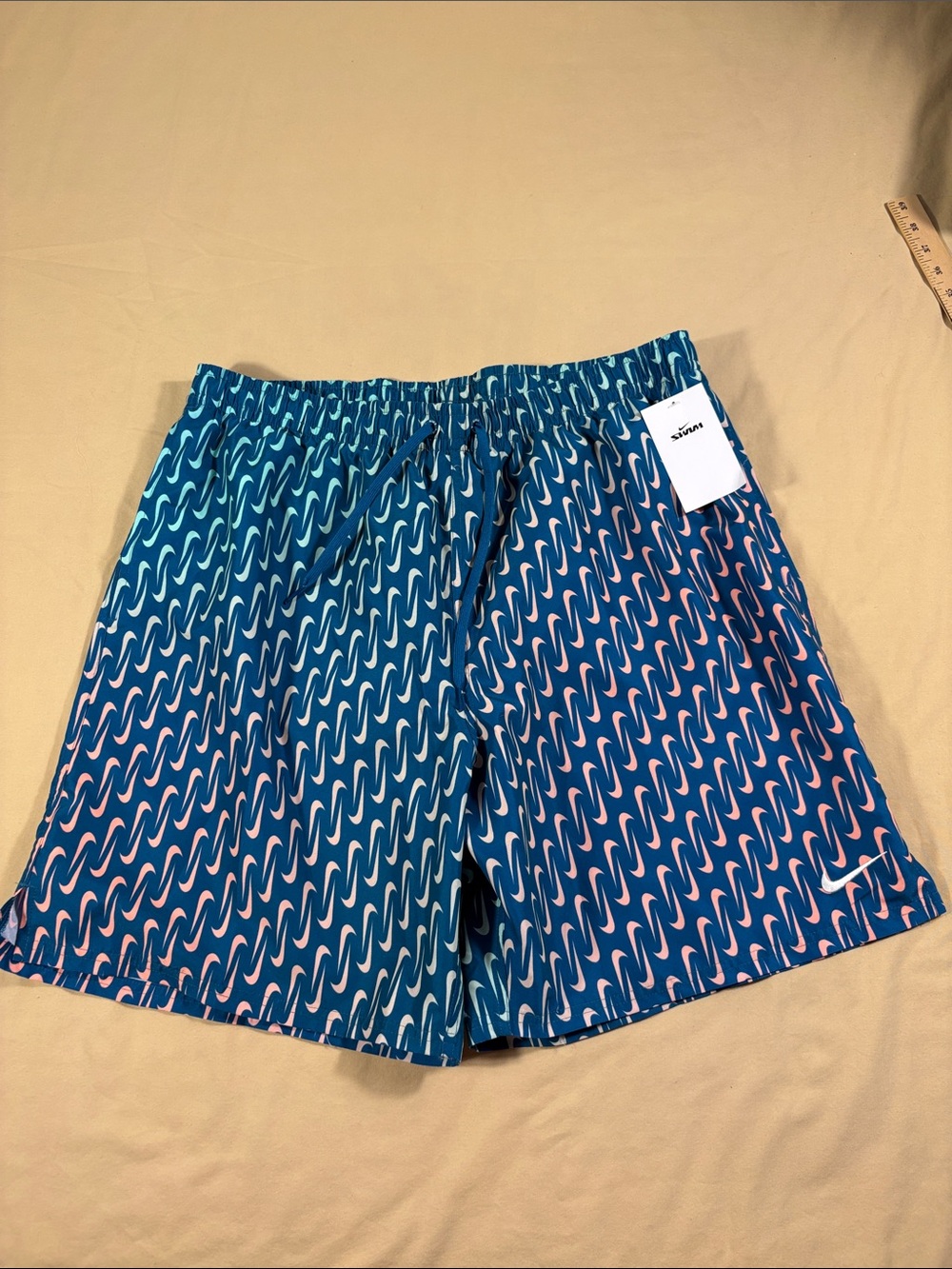 Nike Men's Swim Breaker Swoosh Link Lined Volley Shorts Teal Big & Tall XXLT NWT